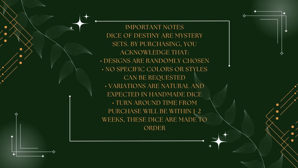 Dice of Destiny – Randomized Handmade RPG Dice Set (Chosen by Fate)